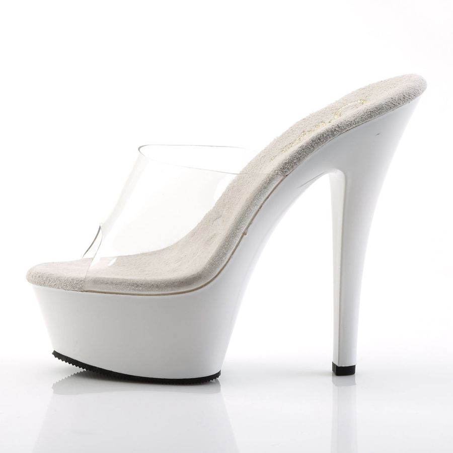 Women's Pleaser Kiss-201 Platform Sandals White | 289UCZDSJ