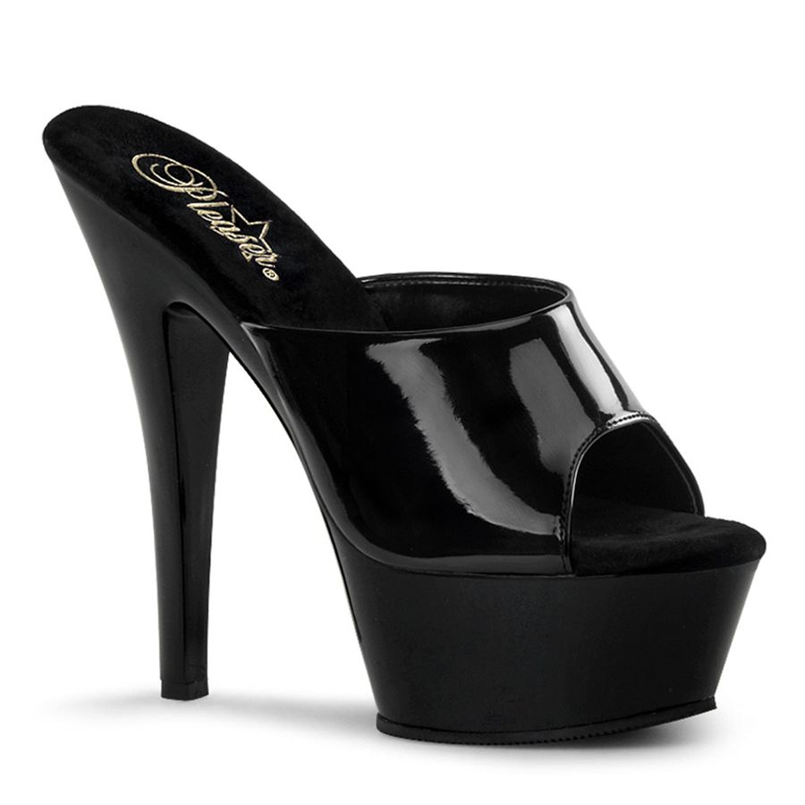 Women\'s Pleaser Kiss-201 Platform Sandals Black | 682XBHELU