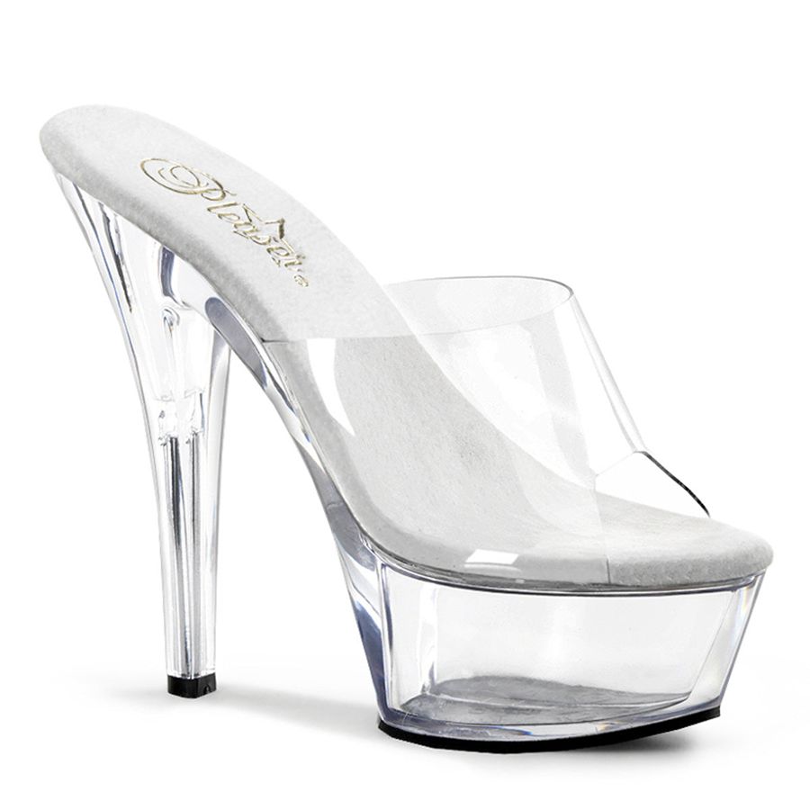 Women\'s Pleaser Kiss-201 Platform Sandals Clear | 847HUOLVD