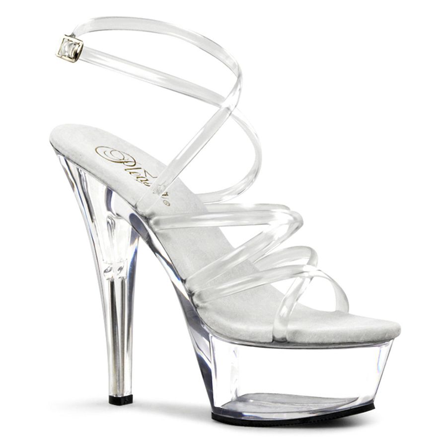 Women\'s Pleaser Kiss-206 Platform Sandals Clear | 265WHYUMC