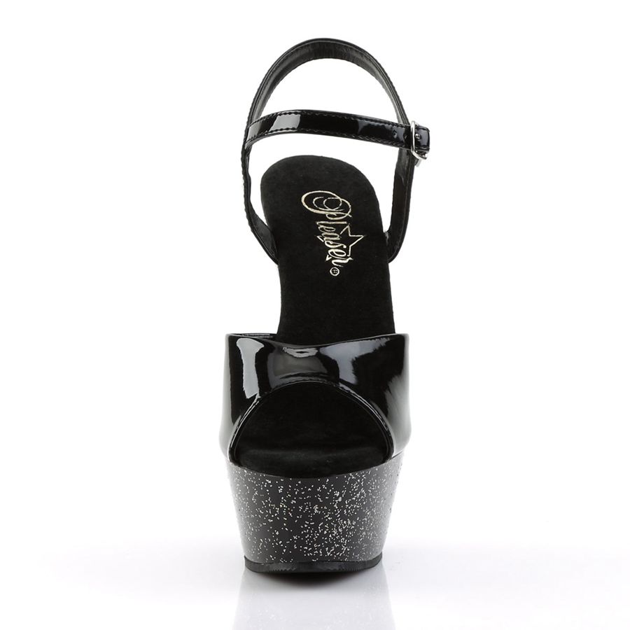 Women's Pleaser Kiss-209MG Ankle Strap Sandals Black | 714LVOSIN