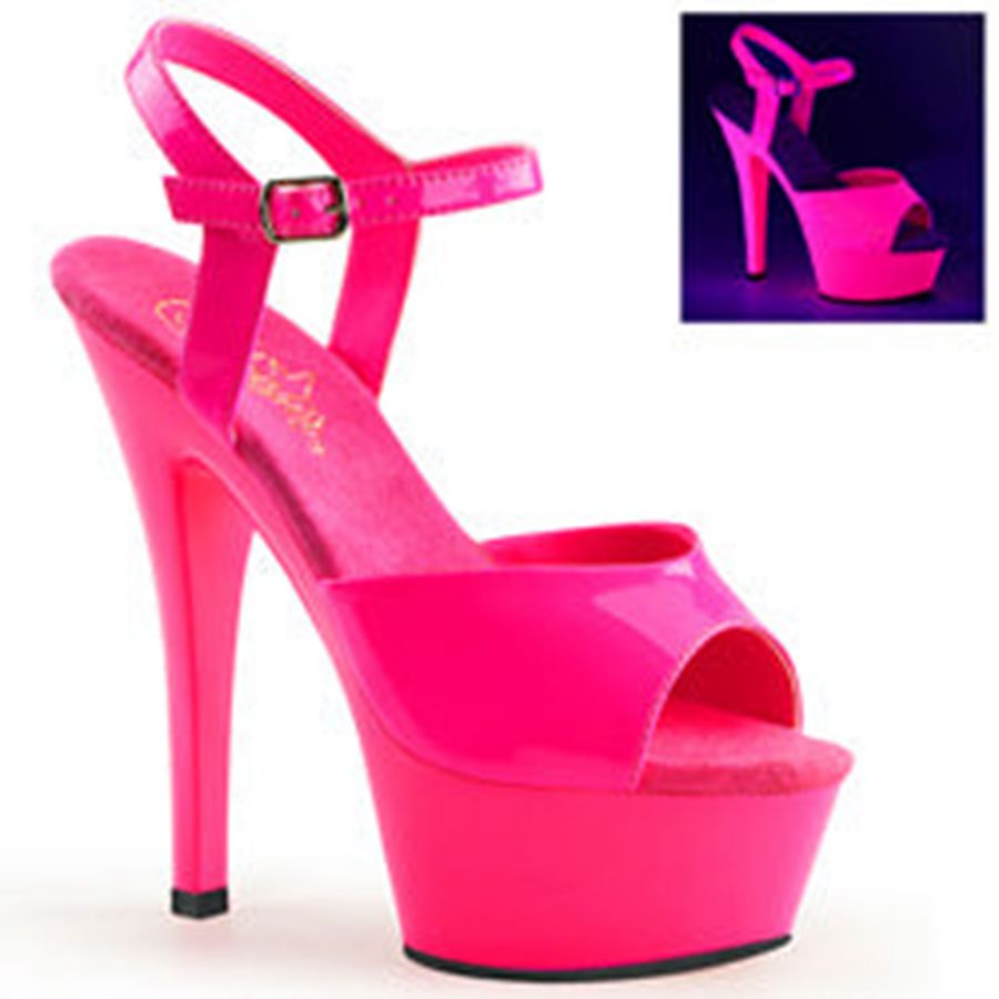 Women's Pleaser Kiss-209UV Ankle Strap Sandals Pink | 751NPKEUT