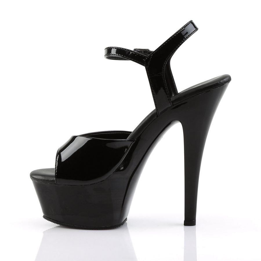 Women's Pleaser Kiss-209VL Ankle Strap Sandals Black | 354ZUWGIP