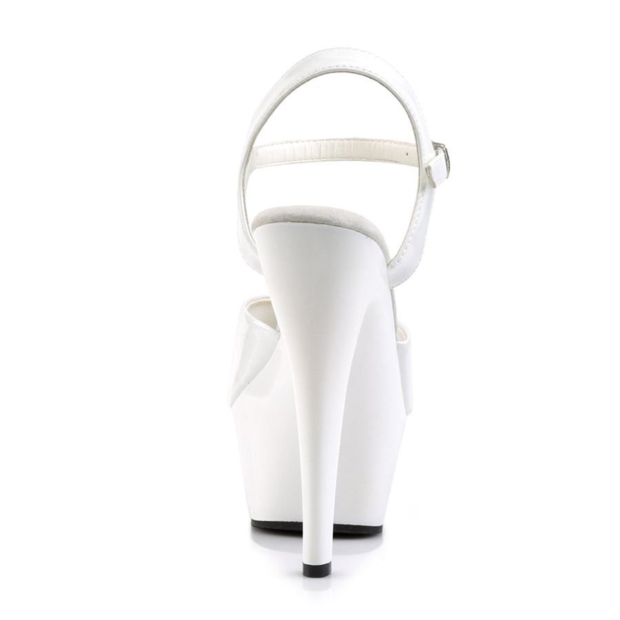 Women's Pleaser Kiss-209 Ankle Strap Sandals White | 058FXIDBQ