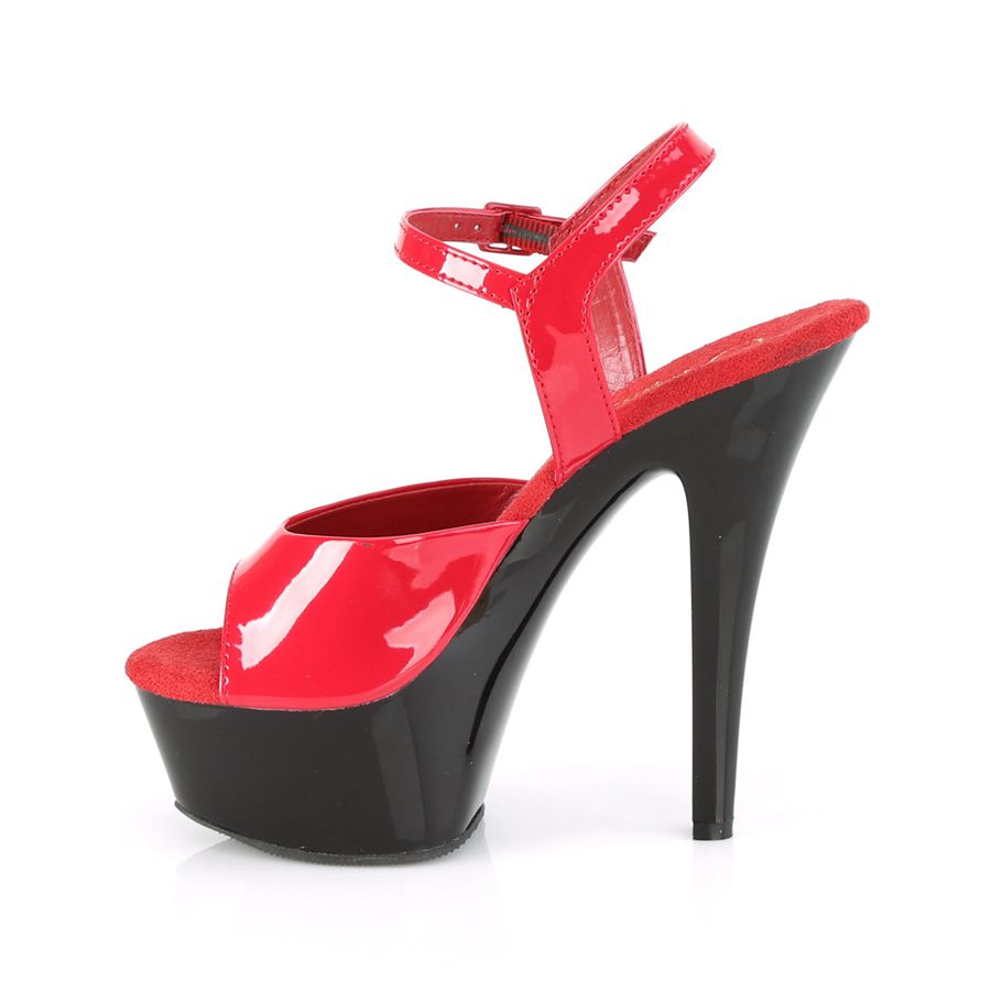 Women's Pleaser Kiss-209 Ankle Strap Sandals Red | 875NMDRPG