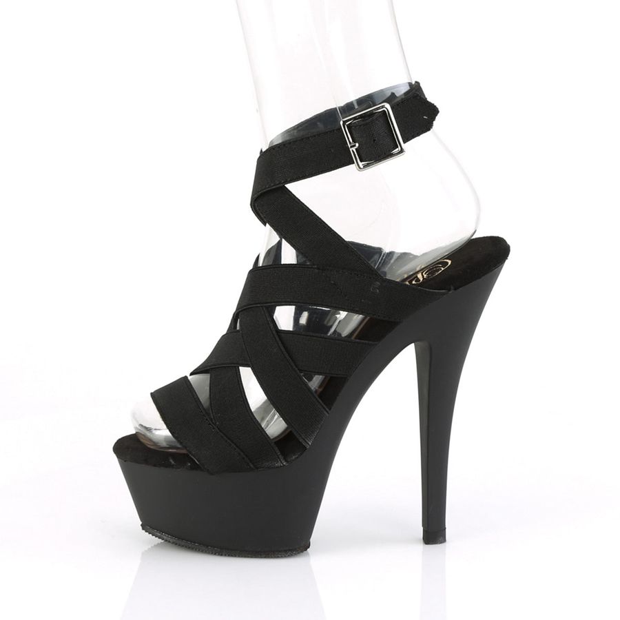 Women's Pleaser Kiss-241 Ankle Strap Sandals Black | 754CNABIG