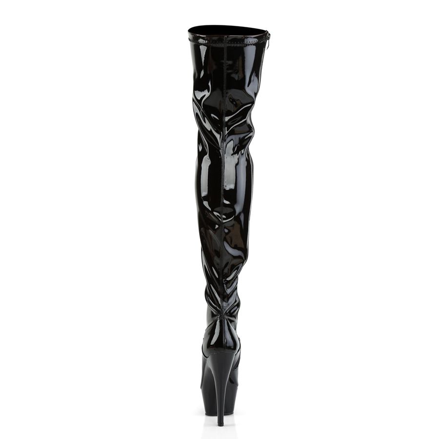 Women's Pleaser Kiss-3000 Thigh High Boots Black | 603LDMGJX