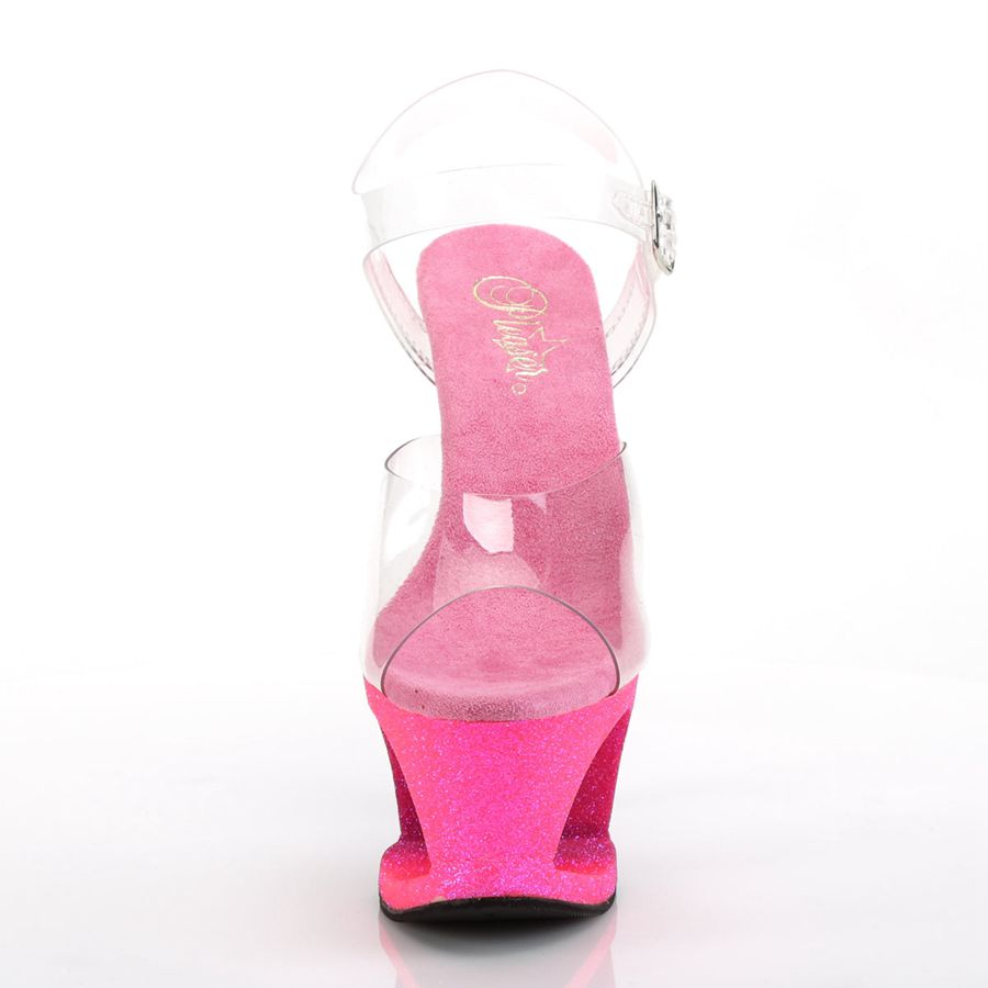 Women's Pleaser Moon-708OMBRE Ankle Strap Sandals Pink | 047XJVFRC