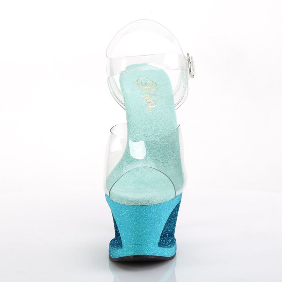 Women's Pleaser Moon-708OMBRE Ankle Strap Sandals Turquoise | 532BQTLKF