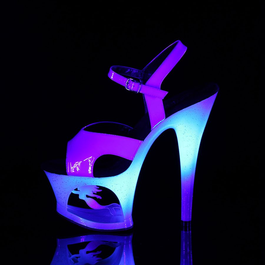 Women's Pleaser Moon-711MER Ankle Strap Sandals Blue | 613AEPCMY