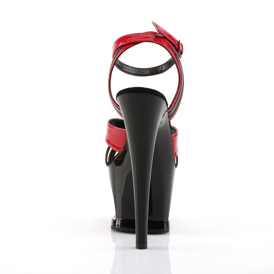 Women's Pleaser Moon-728 Ankle Strap Sandals Red | 460IHGQTK