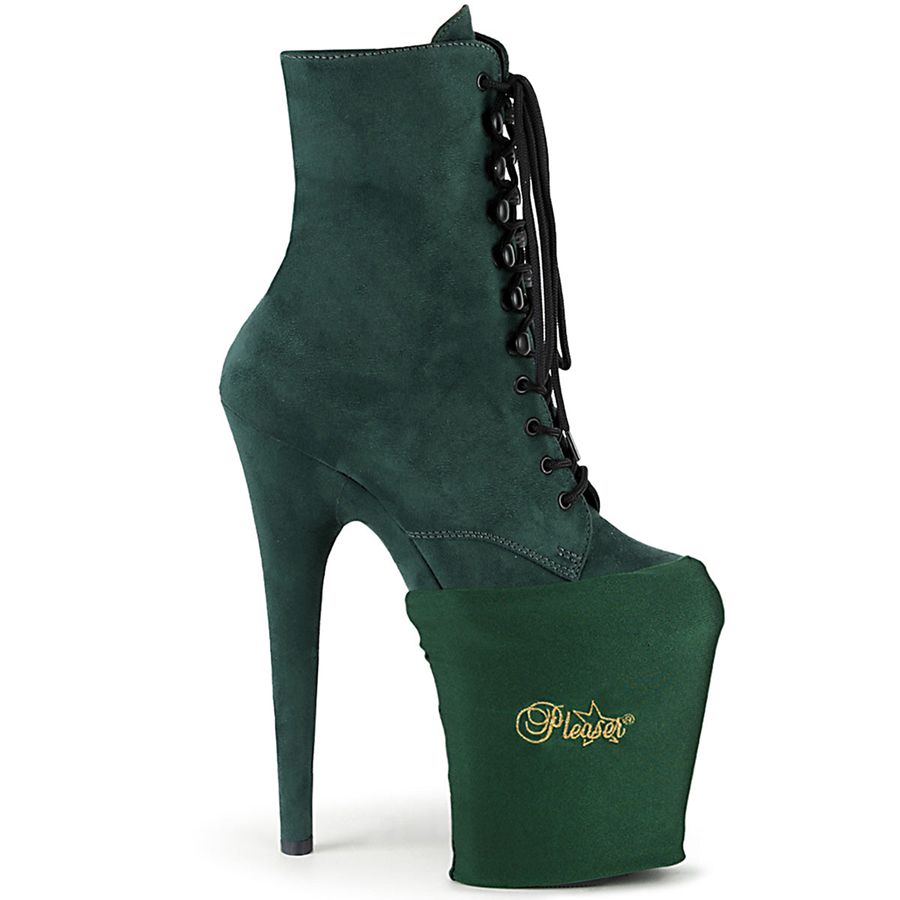 Women\'s Pleaser Platform Protectors Ankle Boots Green | 790YREFBI