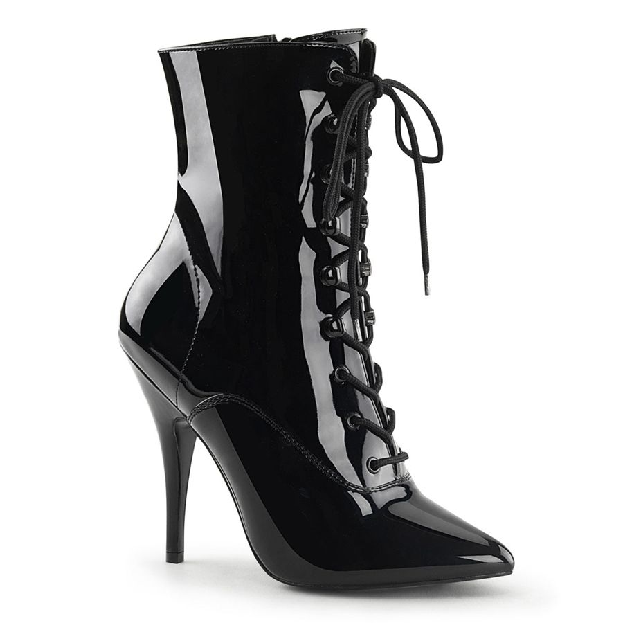 Women\'s Pleaser Seduce-1020 Ankle Boots Black | 380ODPBHJ