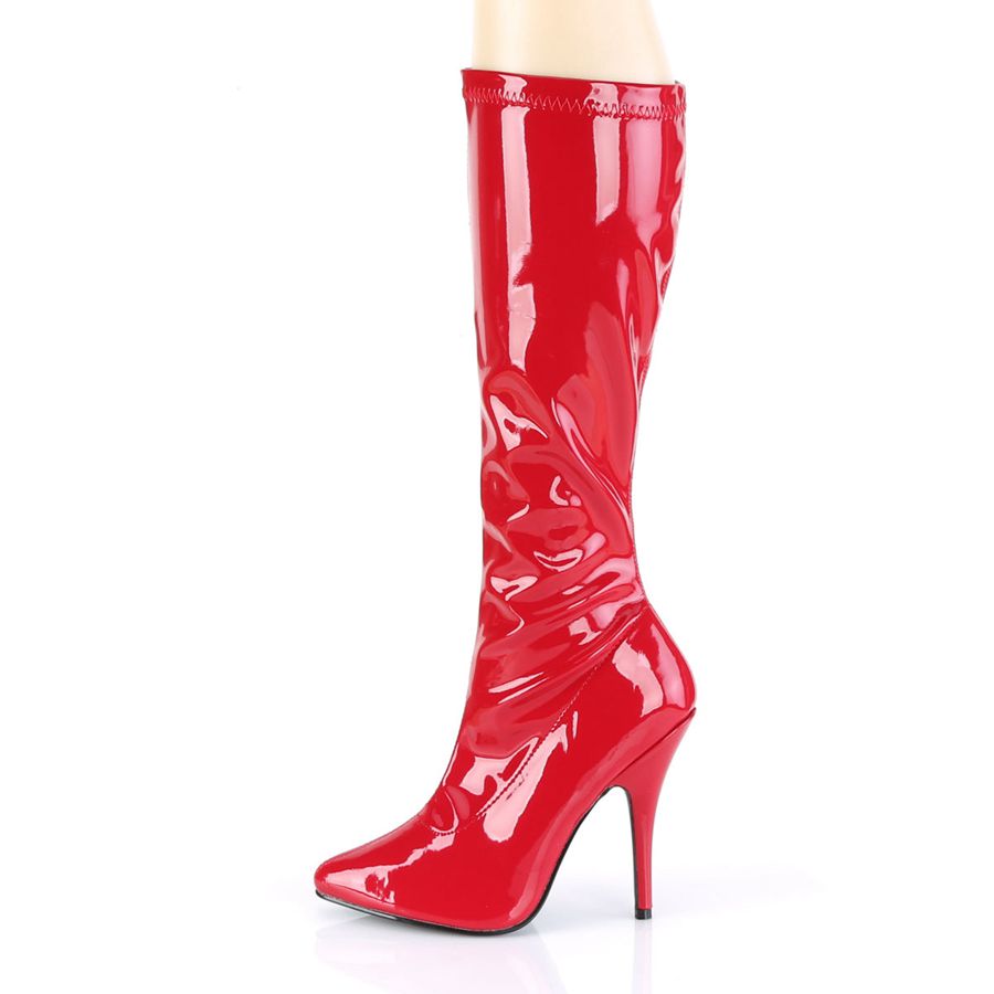 Women's Pleaser Seduce-2000 Knee High Boots Red | 493OCZBAN