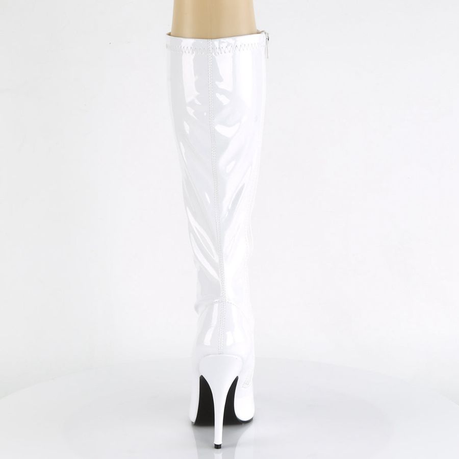 Women's Pleaser Seduce-2000 Knee High Boots White | 534AMUQNP