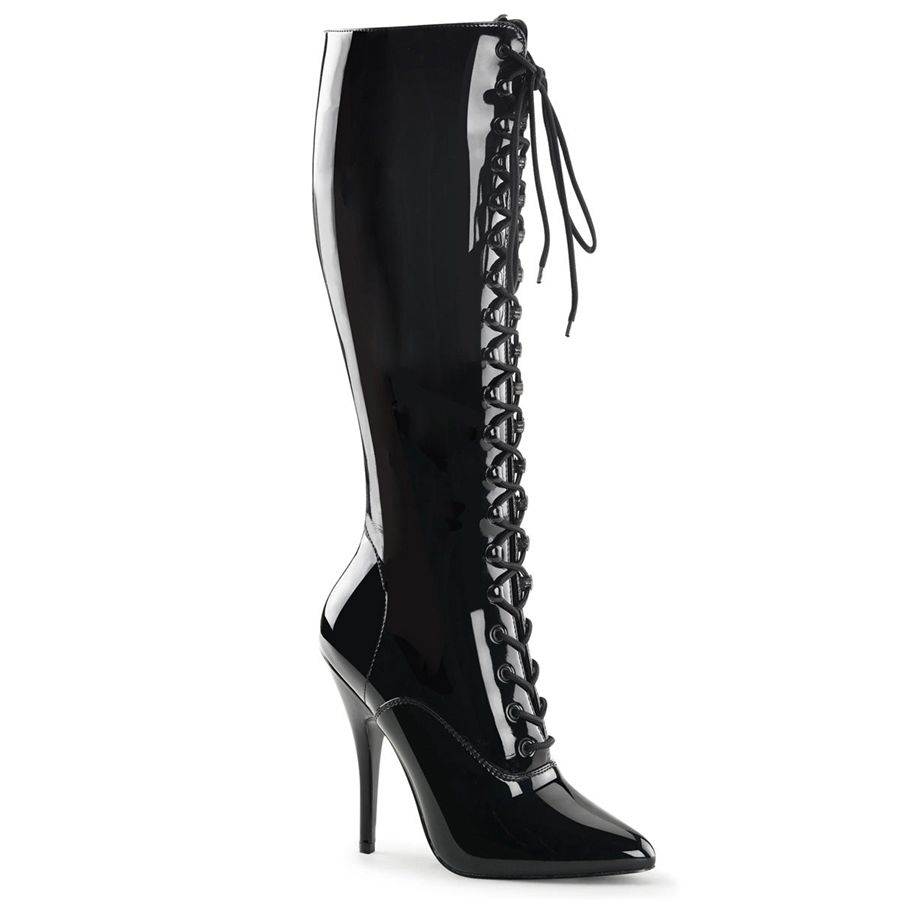 Women\'s Pleaser Seduce-2020 Knee High Boots Black | 061NYCHMO