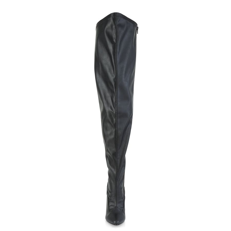 Women's Pleaser Seduce-3000WC Thigh High Boots Black | 487RVMTPS