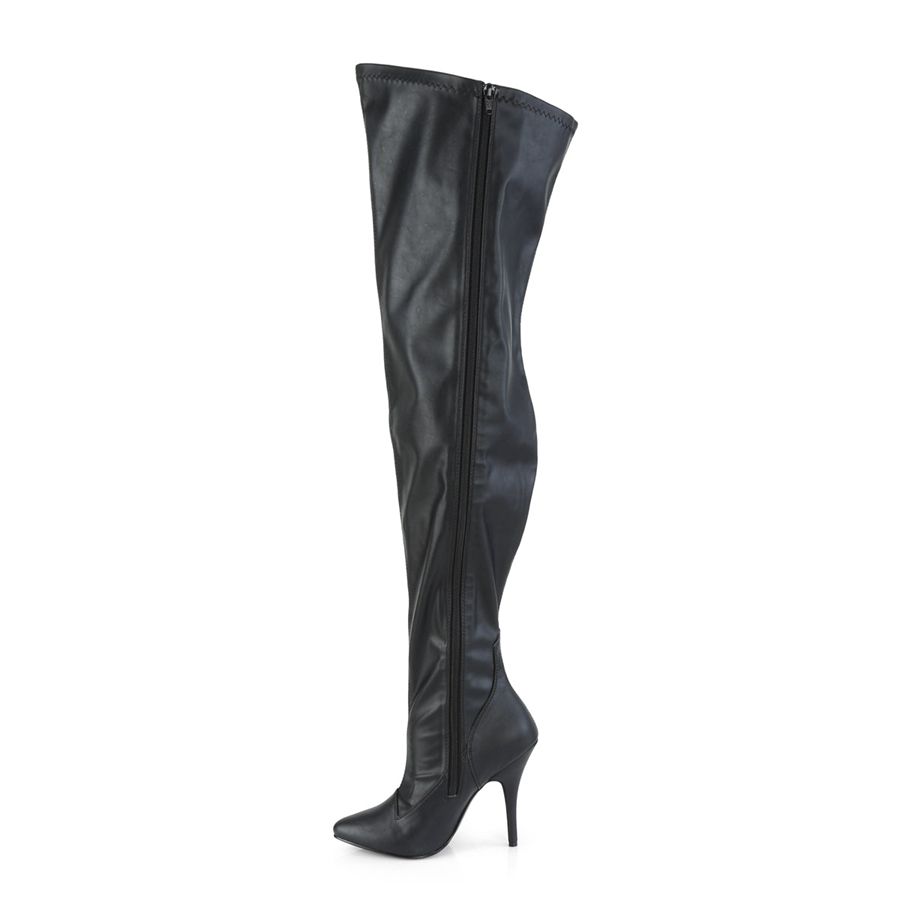 Women's Pleaser Seduce-3000WC Thigh High Boots Black | 487RVMTPS