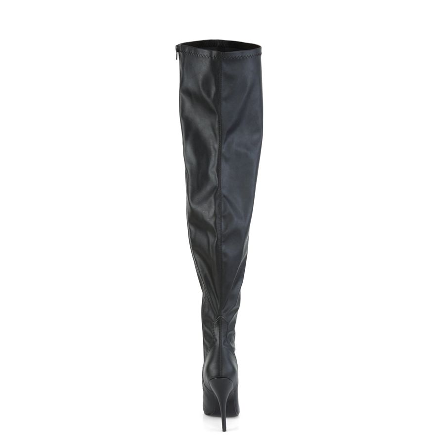 Women's Pleaser Seduce-3000WC Thigh High Boots Black | 487RVMTPS