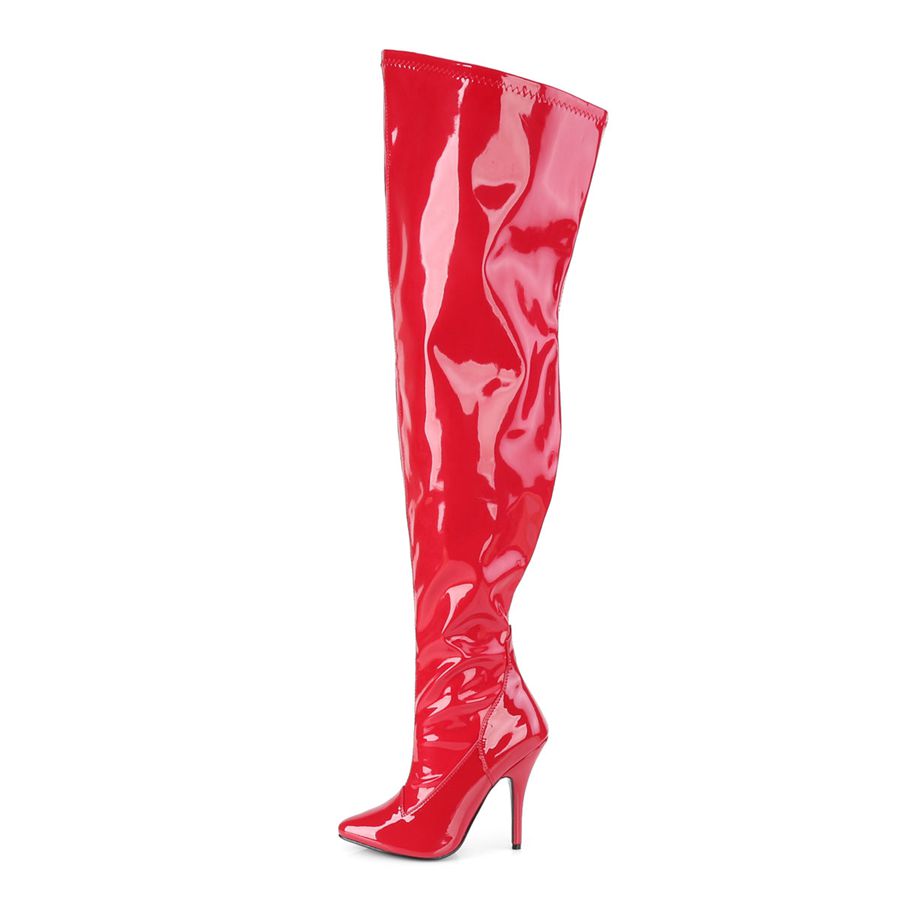 Women's Pleaser Seduce-3000WC Thigh High Boots Red | 953SLHVUA