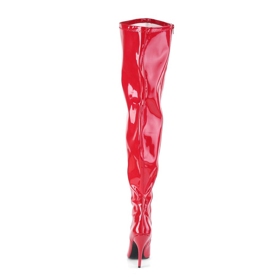 Women's Pleaser Seduce-3000WC Thigh High Boots Red | 953SLHVUA