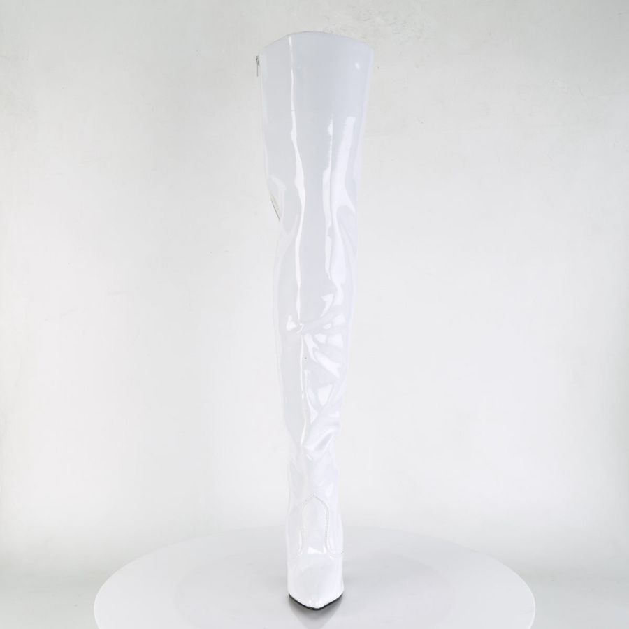 Women's Pleaser Seduce-3010 Thigh High Boots White | 160TVQULB