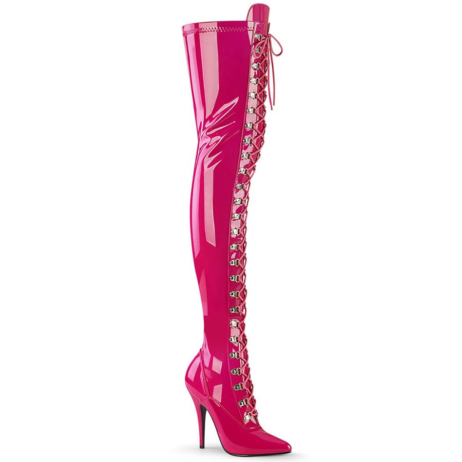 Women\'s Pleaser Seduce-3024 Thigh High Boots Pink | 492DNJAPX