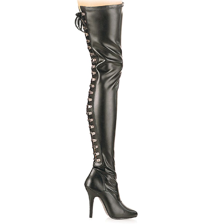 Women\'s Pleaser Seduce-3063 Thigh High Boots Black | 206YCHSFG