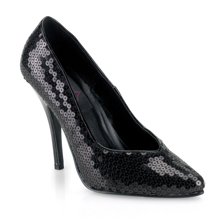 Women\'s Pleaser Seduce-420SQ Pumps Black | 739WIXHBK