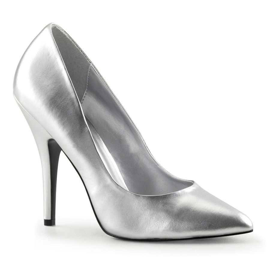 Women\'s Pleaser Seduce-420 Pumps Silver | 430ZSHNYT