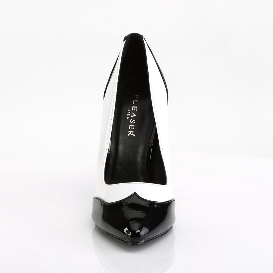 Women's Pleaser Seduce-425 Pumps Black White | 372SBYZVJ