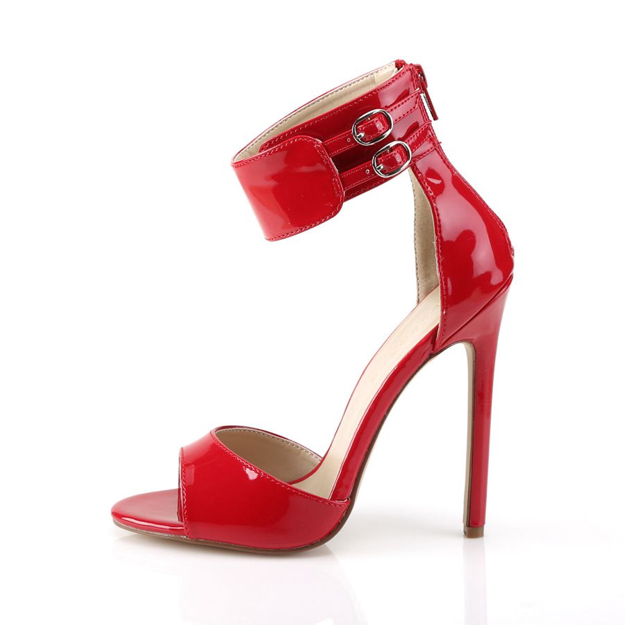 Women's Pleaser Sexy-19 Ankle Strap Sandals Red | 652FMNLZE