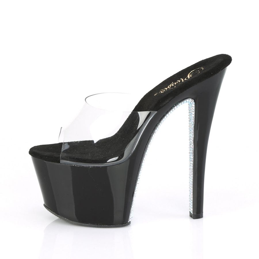 Women's Pleaser Sky-301CRS Platform Sandals Black | 942KYEUBX