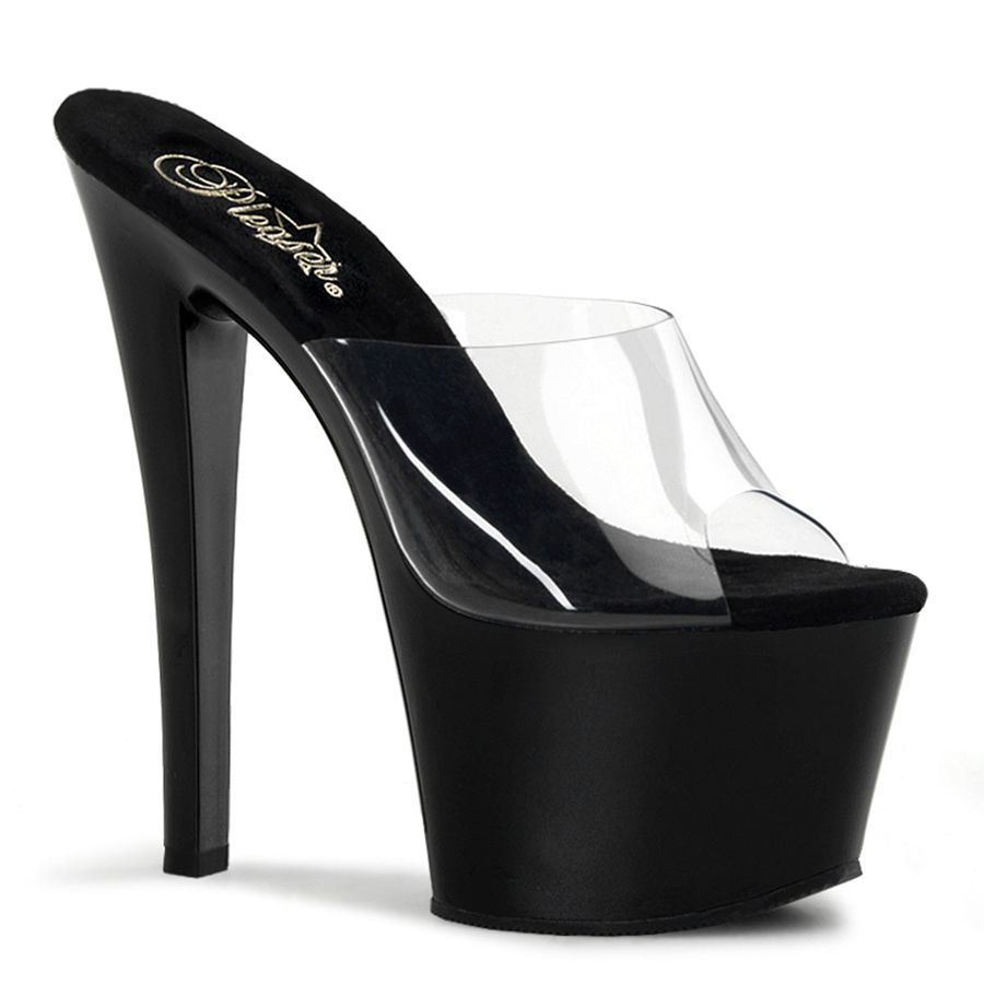 Women\'s Pleaser Sky-301 Platform Sandals Black | 015PGIUHQ