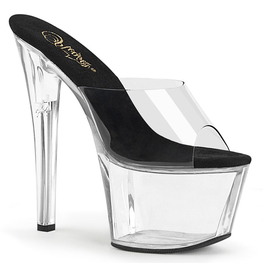 Women\'s Pleaser Sky-301 Platform Sandals Clear | 590HWZJKV