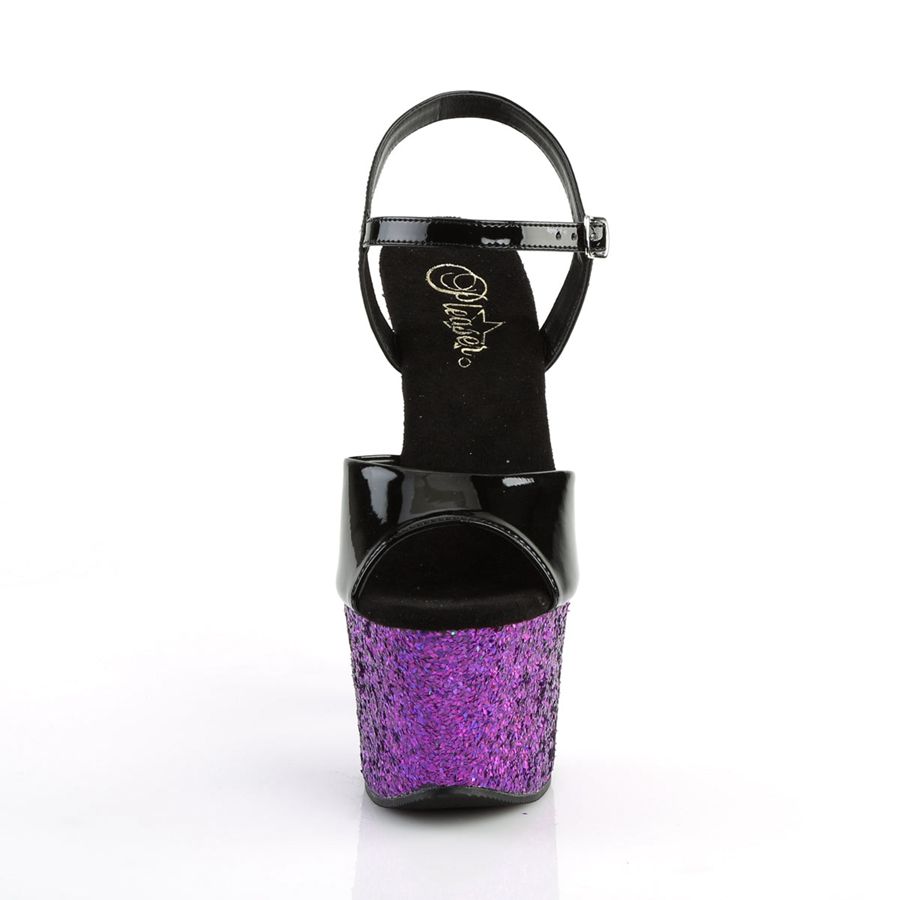 Women's Pleaser Sky-309LG Ankle Strap Sandals Purple | 360QXLVIH