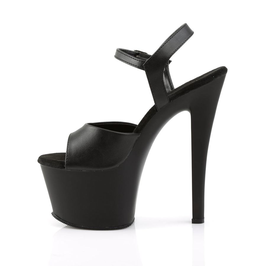 Women's Pleaser Sky-309 Ankle Strap Sandals Black | 130HXBKLA