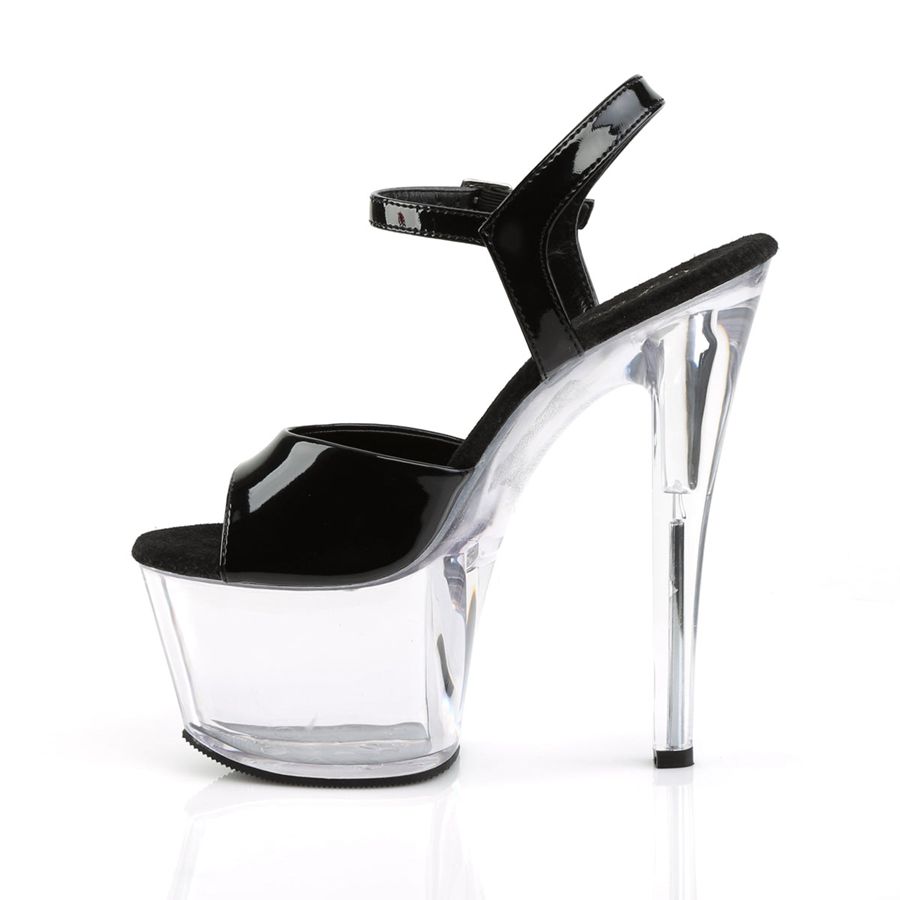 Women's Pleaser Sky-309 Ankle Strap Sandals Clear | 732ELNBIW