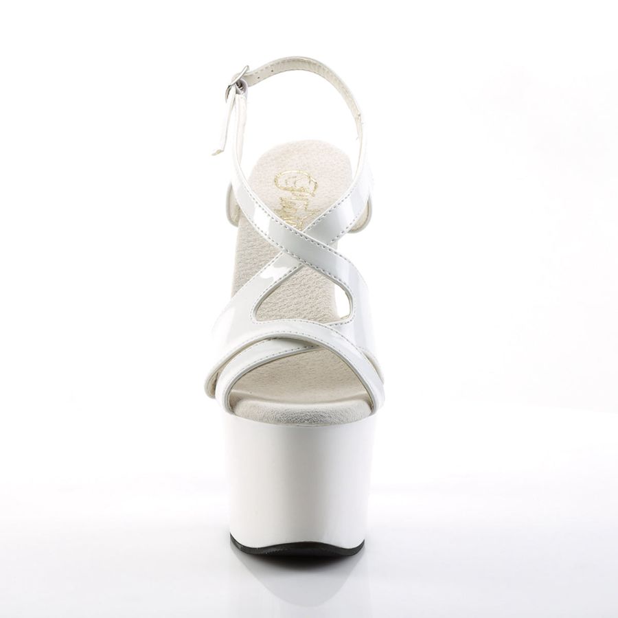 Women's Pleaser Sky-330 Platform Sandals White | 256UPEMDT