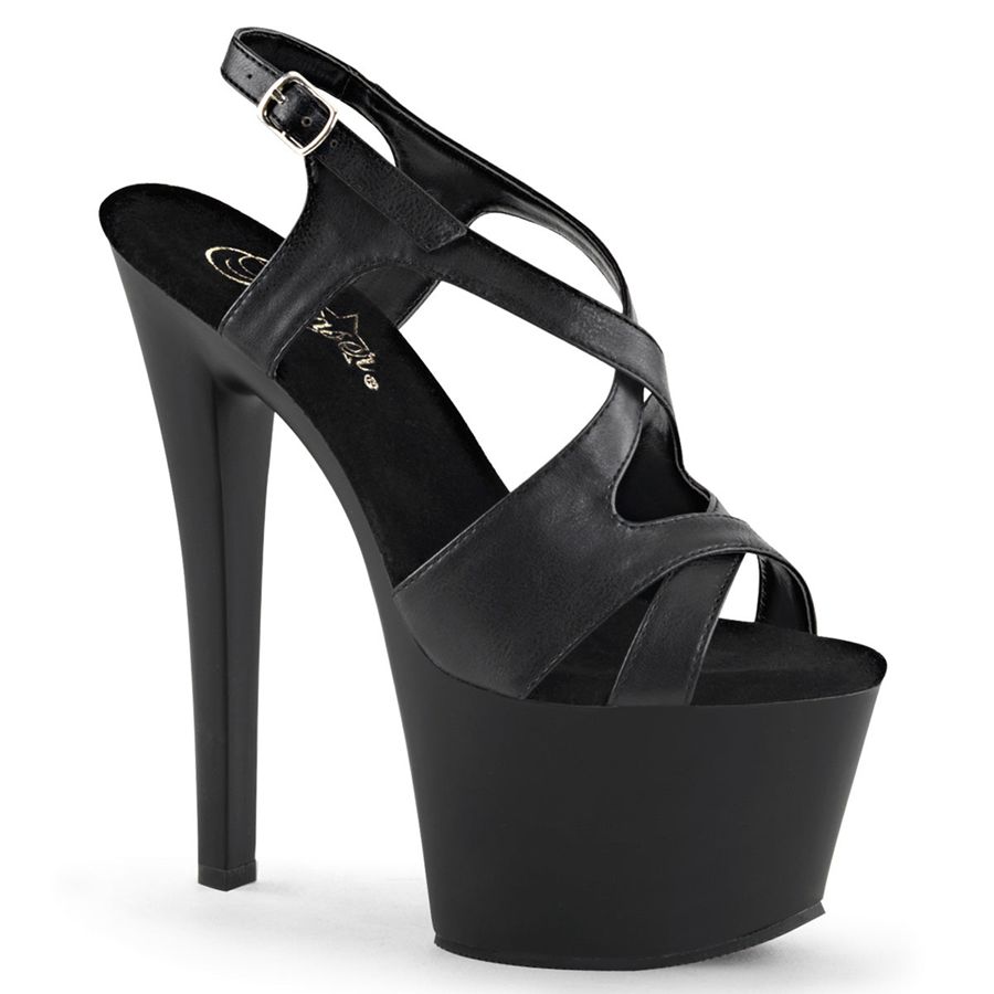 Women\'s Pleaser Sky-330 Platform Sandals Black | 704UGWTKA