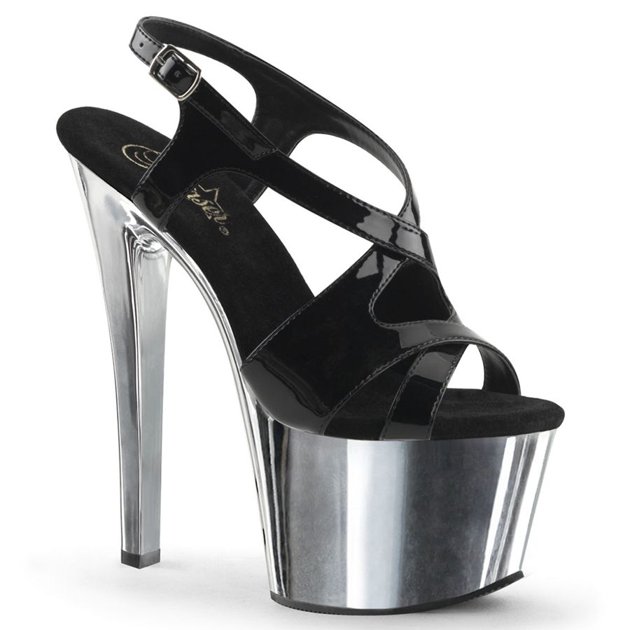 Women\'s Pleaser Sky-330 Platform Sandals Silver | 946AYQMTH