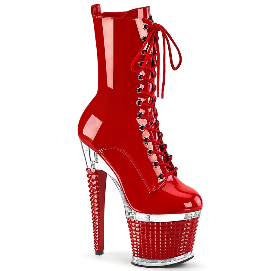 Women\'s Pleaser Spectator-1040 Mid-Calf Boots Red | 486CEQDBA