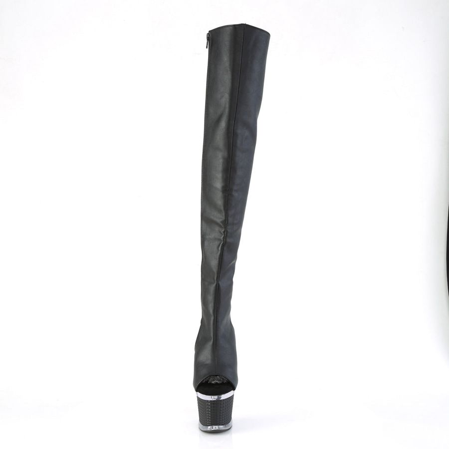 Women's Pleaser Spectator-3019 Thigh High Boots Black | 498RTPUEB