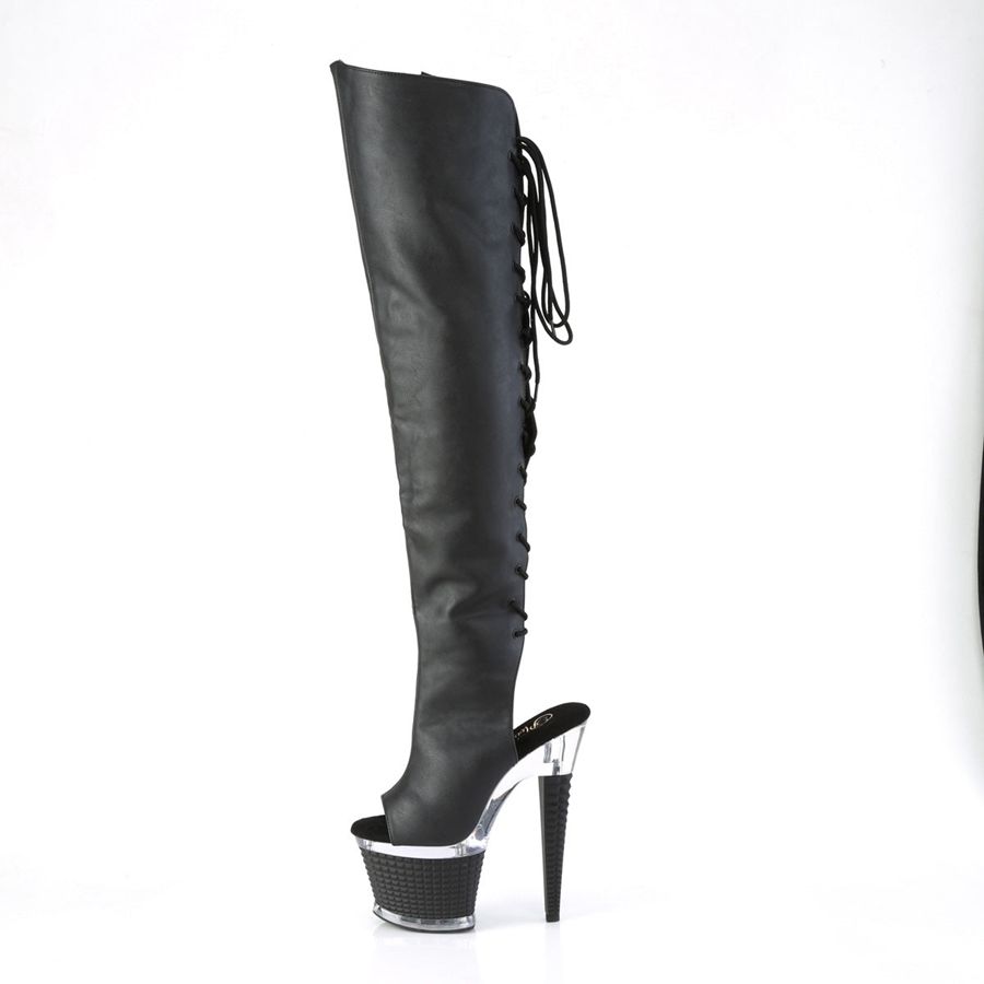 Women's Pleaser Spectator-3019 Thigh High Boots Black | 498RTPUEB