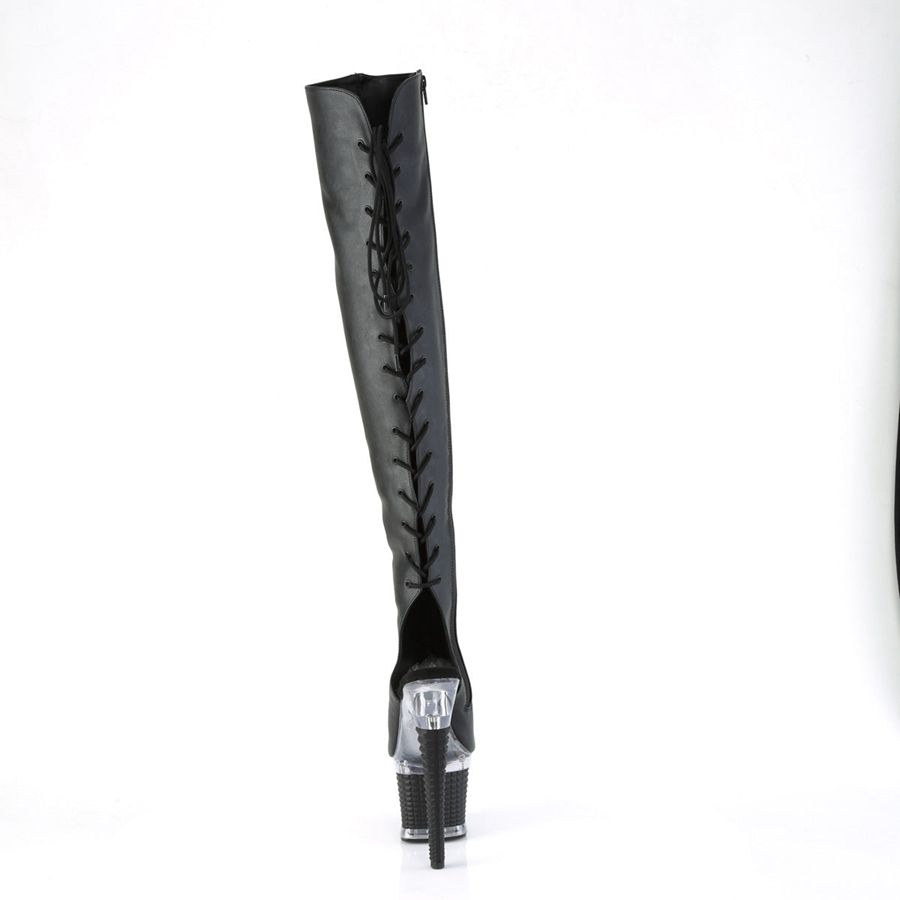 Women's Pleaser Spectator-3019 Thigh High Boots Black | 498RTPUEB