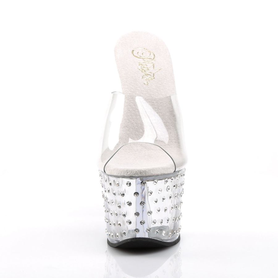 Women's Pleaser Stardust-701 Platform Sandals Clear | 478TNJMCW