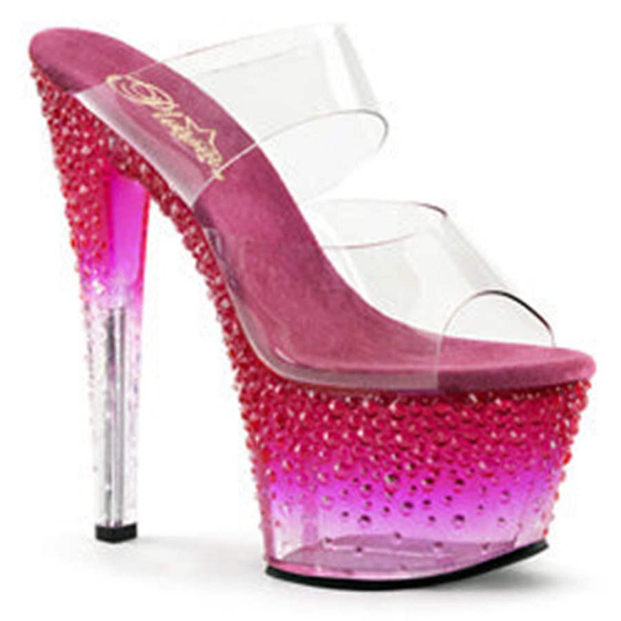 Women's Pleaser Stardust-702-2 Heels Pink | 504ARISKJ