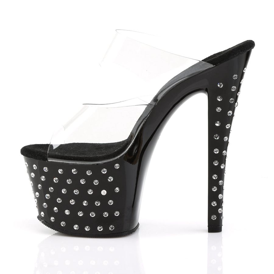 Women's Pleaser Stardust-702 Platform Sandals Black | 139DJWBEK