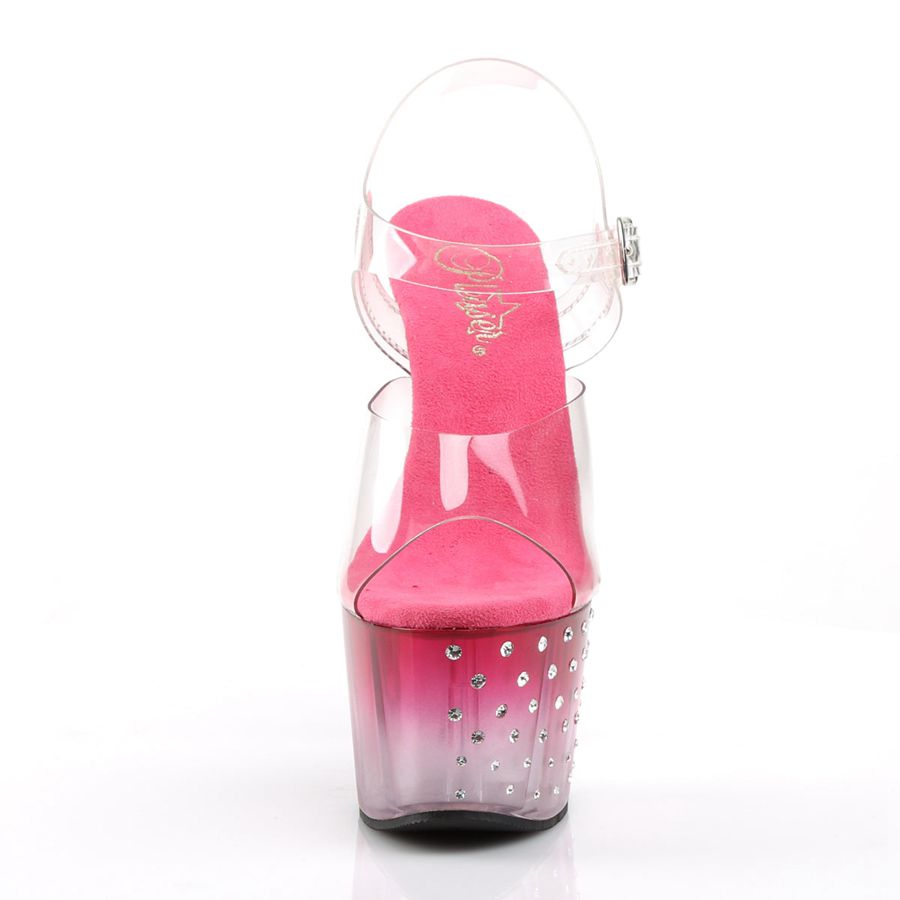 Women's Pleaser Stardust-708T Ankle Strap Sandals Pink | 746VNZBIG