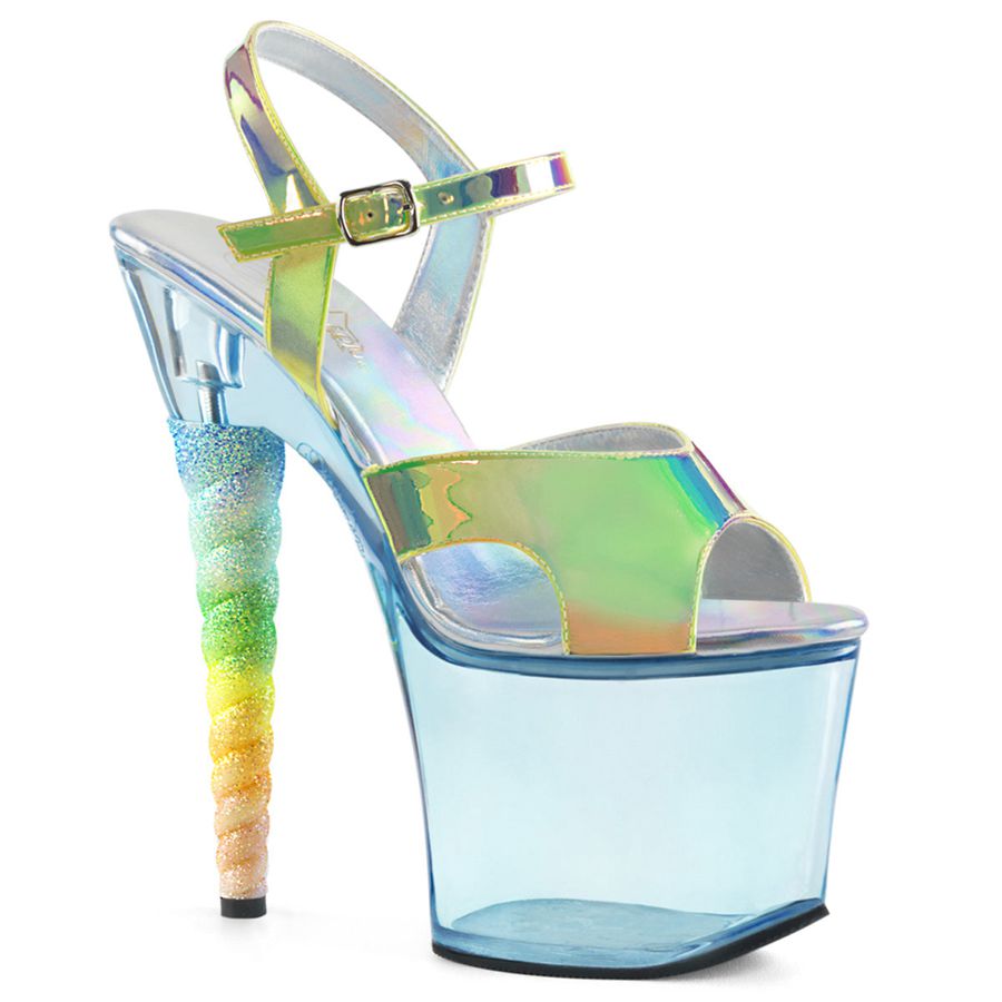 Women\'s Pleaser Unicorn-711T Ankle Strap Sandals Green | 304GEVXKF